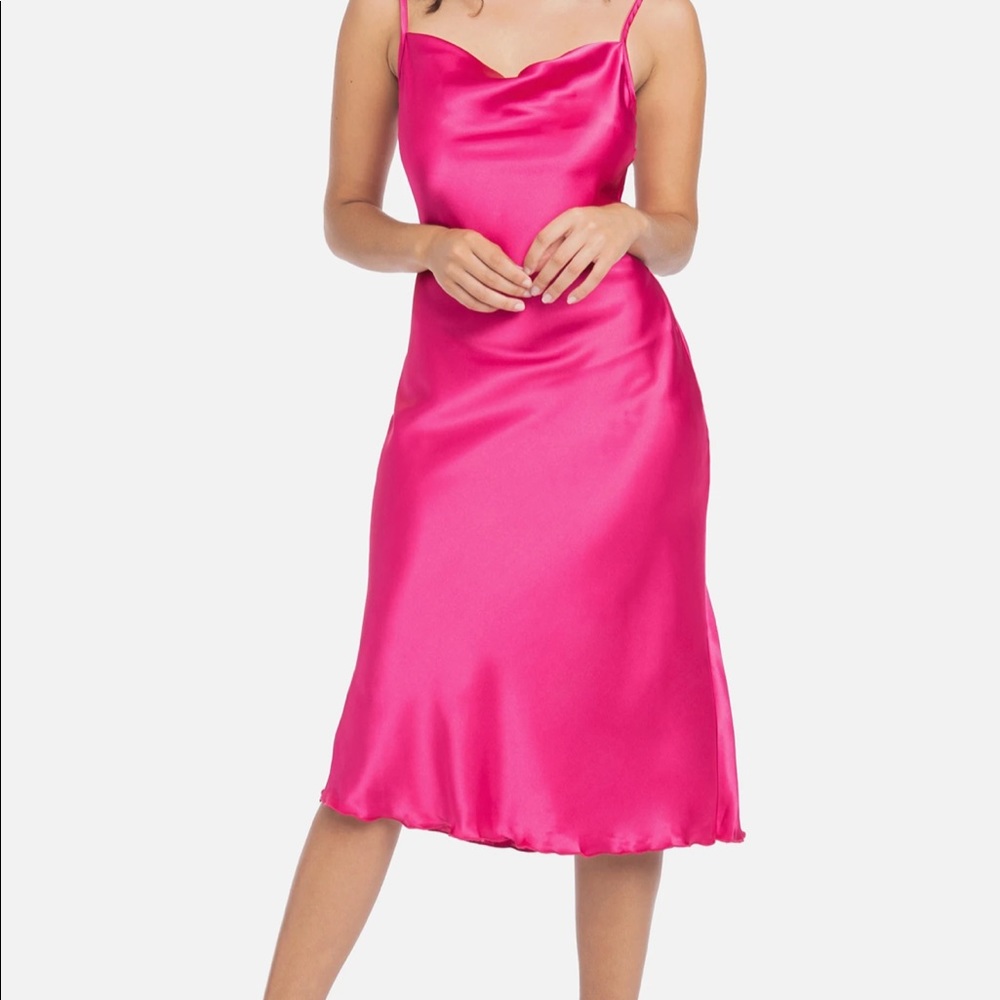 Bebe Hot Pink Slip Dress